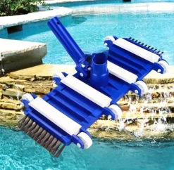 OBOSOE Pooldammsugare - Poolsugetsug med hjul - Flexibel bottenborste för poolrengöring, universell anslutning