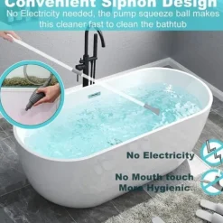 OBOSOE Pooldammsugare/Spa Dammsugare – Manuell Sugdammsugare med Lång Slang för Bubbelpool