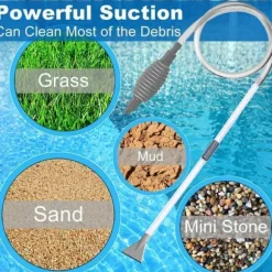 OBOSOE Pooldammsugare/Spa Dammsugare – Manuell Sugdammsugare med Lång Slang för Bubbelpool