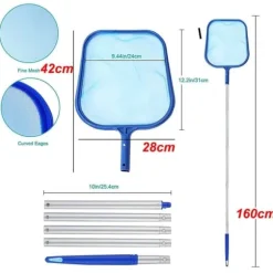 OBOSOE Poolhåv/Poolskummarhåv/Håv med Teleskopisk Stålstång - 160 cm Utdragbar Lövskummar för Pool & Spa | Till Under- & Uppbyggd Pool, Damm & Bastu | CDON