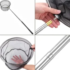 OBOSOE Poolhåv/Poolskummarhåv/Håv med Teleskopisk Stålstång - 147 cm Utdragbar Lövskummar för Pool & Spa | Till Under- & Uppbyggd Pool, Damm & Bastu | CDON