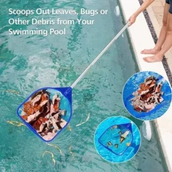 OBOSOE Poolrengöringsnät 160 cm med 5-delad Teleskopstång – Lövräfsa för Dammar och Spa
