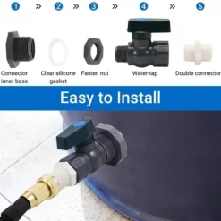 OBOSOE Slangkoppling för Regntunna – PVC Bulkhead Fitting & Vattenkran Adapter, Delningsadapter för Regnvattenbehållare