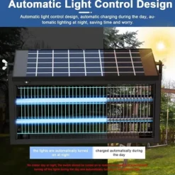 OBOSOE Solarljus Myggdödare Utomhus & Inomhus - Vattentät 45×25×18cm, 4500V för Balkong/Camping