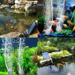 OBOSOE Solcellsdriven syrepump för damm och akvarium – Tyst luftpump med solpanel för utomhusbruk