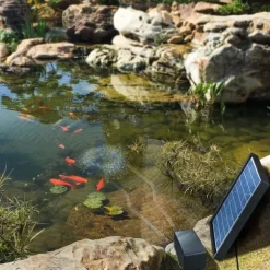 OBOSOE Solcellsdriven syrepump för damm och akvarium – Tyst luftpump med solpanel för utomhusbruk