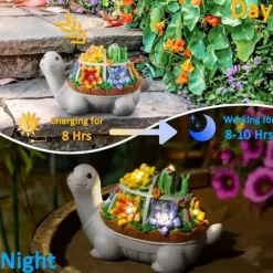 OBOSOE Solcellslampa Sköldpadda Utomhusstaty – Trädgårdsdekoration & Prydnad för Uteplats