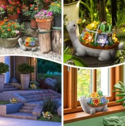 OBOSOE Solcellslampa Sköldpadda Utomhusstaty – Trädgårdsdekoration & Prydnad för Uteplats