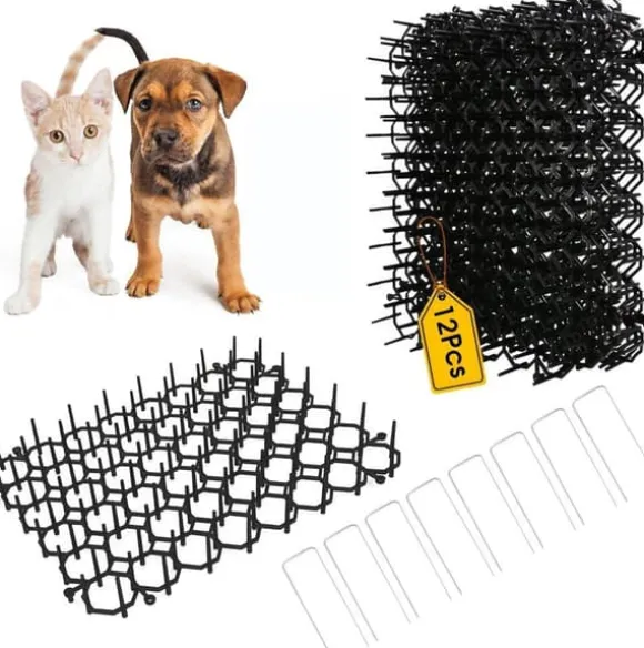 OBOSOE Taggnät Mot Katter - 12 st Kattskrämmande Mattor 20x15 cm • Djuravvisande med Spetsar • Skyddar Trädgårdar & Möbler