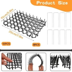 OBOSOE Taggnät Mot Katter - 12 st Kattskrämmande Mattor 20x15 cm • Djuravvisande med Spetsar • Skyddar Trädgårdar & Möbler