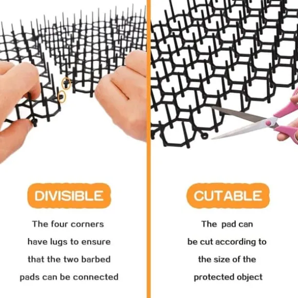 OBOSOE Taggnät Mot Katter - 12 st Kattskrämmande Mattor 20x15 cm • Djuravvisande med Spetsar • Skyddar Trädgårdar & Möbler