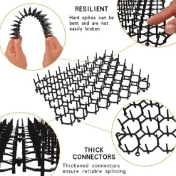 OBOSOE Taggnät Mot Katter - 12 st Kattskrämmande Mattor 20x15 cm • Djuravvisande med Spetsar • Skyddar Trädgårdar & Möbler