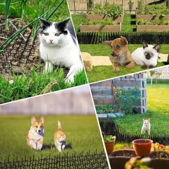 OBOSOE Taggnät Mot Katter - 12 st Kattskrämmande Mattor 20x15 cm • Djuravvisande med Spetsar • Skyddar Trädgårdar & Möbler