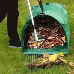 OBOSOE trädgård avfall påse med handtag, bladpåsar, gräsmatta skärning, vikbara robusta trädgård avfall påsar för gräs, blad, häck blad