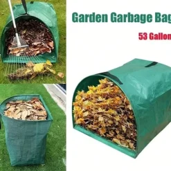 OBOSOE trädgård avfall påse med handtag, bladpåsar, gräsmatta skärning, vikbara robusta trädgård avfall påsar för gräs, blad, häck blad