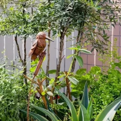 OBOSOE Trädgårdsdekoration i Metall – Kungsfiskare på Gren, 108 cm Trädgårdspåle för Utomhusbruk