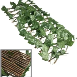 OBOSOE Utbyggbar häck för privatliv – Dekorativ konstgjord murgrönsvägg till balkong, trädgård eller uteplats | Faux-grönsakspaneler i gallerstil