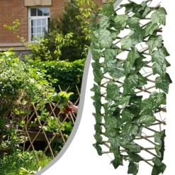 OBOSOE Utbyggbar häck för privatliv – Dekorativ konstgjord murgrönsvägg till balkong, trädgård eller uteplats | Faux-grönsakspaneler i gallerstil