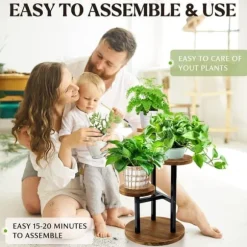 OBOSOE 3-vånings plantställ för inomhus - Hörnmonterat blomsterställ i metall