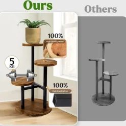 OBOSOE 3-vånings plantställ för inomhus - Hörnmonterat blomsterställ i metall