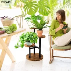 OBOSOE 3-vånings plantställ för inomhus - Hörnmonterat blomsterställ i metall