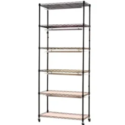 Odlingshylla med växtbelysning - Inomhus växtställ 6 våningar - 180 cm - Hjul - Timer 4/9/14 h - 150 W fullspektrum 3 färger - För fröstart