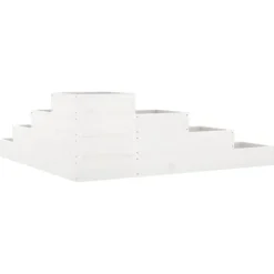 Odlingslåda 4 nivåer i massiv furu - Perfekt för blommor & grönsaker | Färg: Vit | Storlek: 106x104,5x36 cm