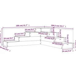 Odlingslåda 4 nivåer i massiv furu - Perfekt för blommor & grönsaker | Färg: Vit | Storlek: 106x104,5x36 cm