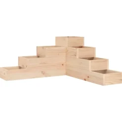 Odlingslåda 4 nivåer 80,5x79x36 cm massiv furu