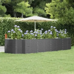 Odlingslåda antracit 367x140x68 cm pulverlackerat stål - Odlingslåda Upphöjd - Odlingslådor Upphöjda - Home & Living