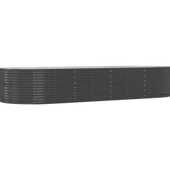 Odlingslåda antracit 367x140x68 cm pulverlackerat stål - Odlingslåda Upphöjd - Odlingslådor Upphöjda - Home & Living