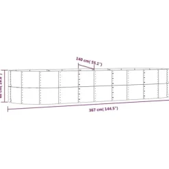 Odlingslåda antracit 367x140x68 cm pulverlackerat stål - Odlingslåda Upphöjd - Odlingslådor Upphöjda - Home & Living