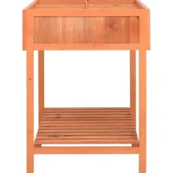 Odlingslåda för örter i massivt granträ - Trädgårdsbänk | Storlek: 80x60x80 cm