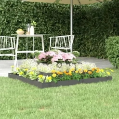 Odlingslåda grå 110x110x27 cm massiv furu