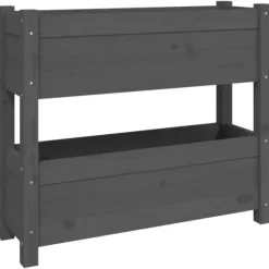 Odlingslåda grå 77x25x66 cm massiv furu