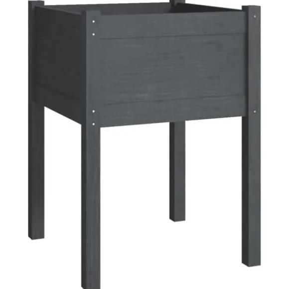 Odlingslåda grå 50x50x70 cm massiv furu