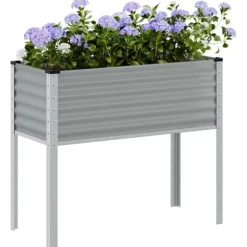 Odlingslåda grå 100x45x90 cm stål