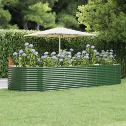 Odlingslåda grön 367x140x68 cm galvaniserat stål