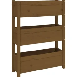 Odlingslåda honungsbrun 77x25x104,5 cm massiv furu