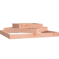 Odlingslåda i massiv douglas med 3 nivåer | Storlek: 112x112x27 cm | Färg: Naturlig träfinish