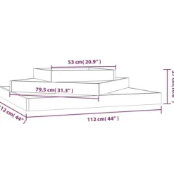 Odlingslåda i massiv douglas med 3 nivåer | Storlek: 112x112x27 cm | Färg: Naturlig träfinish