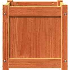 Odlingslåda i massiv furu - Perfekt för trädgård och balkong | Färg: Vaxbrun | Storlek: 40x40x40 cm