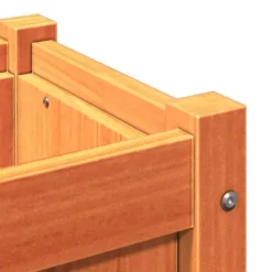 Odlingslåda i massiv furu - Perfekt för trädgård och balkong | Färg: Vaxbrun | Storlek: 40x40x40 cm