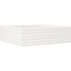 Odlingslåda i massiv furu 80x80x23 cm - Perfekt för blommor och växter | Färg: Vit | Storlek: 80x80x23 cm