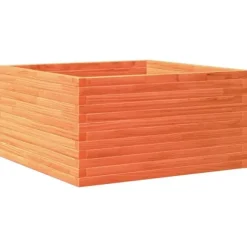Odlingslåda i massiv furu - Trädgårdsbänk | Färg: Vaxbrun | Storlek: 90x90x46 cm