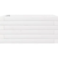 Odlingslåda i massiv furu - Perfekt för blommor och växter | Färg: Vit | Storlek: 50x50x23 cm