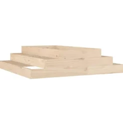 Odlingslåda i massiv furu - Planteringslåda med 3 djup | Storlek: 110x110x27 cm