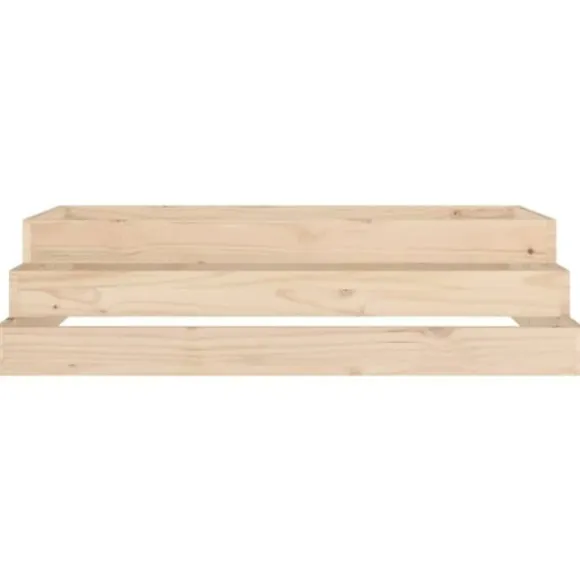 Odlingslåda i massiv furu - Planteringslåda med 3 djup | Storlek: 110x110x27 cm