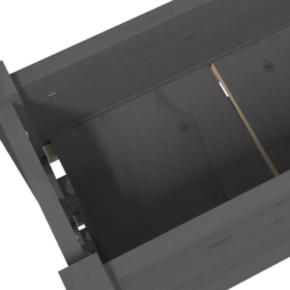 Odlingslåda i massiv furu - Stabil design med 3 blomlådor | Färg: Grå | Storlek: 77x25x104,5 cm