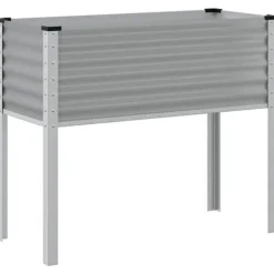 Odlingslåda i stål - Väderbeständig planteringslåda | Färg: Grå | Storlek: 100x41x90 cm